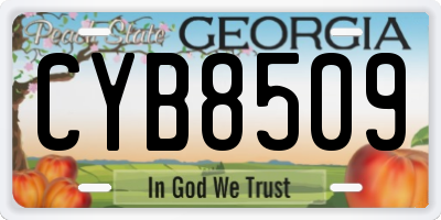 GA license plate CYB8509