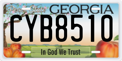 GA license plate CYB8510