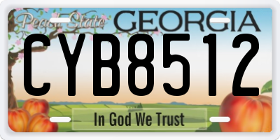 GA license plate CYB8512