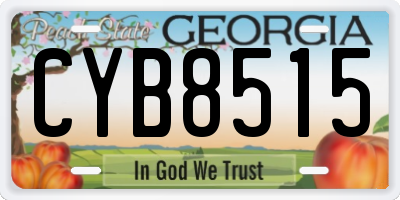 GA license plate CYB8515
