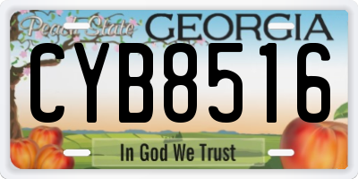 GA license plate CYB8516