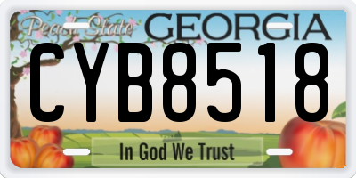 GA license plate CYB8518