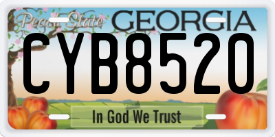 GA license plate CYB8520