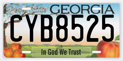 GA license plate CYB8525