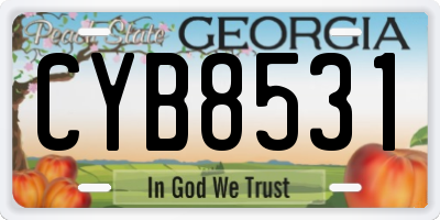 GA license plate CYB8531
