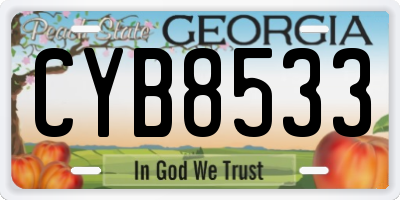 GA license plate CYB8533