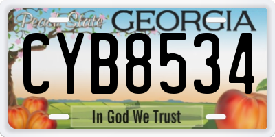 GA license plate CYB8534