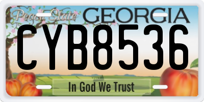 GA license plate CYB8536