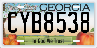 GA license plate CYB8538