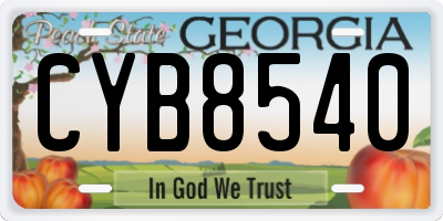 GA license plate CYB8540