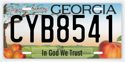 GA license plate CYB8541