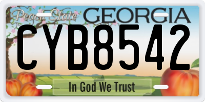 GA license plate CYB8542
