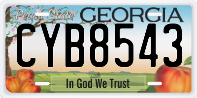 GA license plate CYB8543