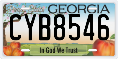 GA license plate CYB8546