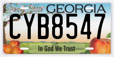 GA license plate CYB8547