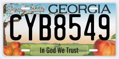 GA license plate CYB8549
