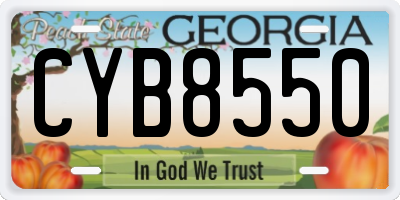 GA license plate CYB8550