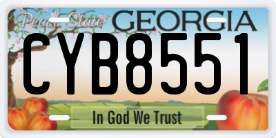GA license plate CYB8551