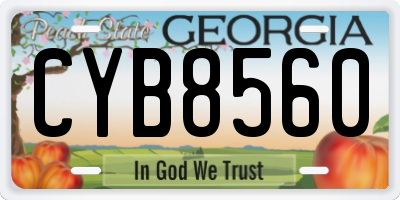 GA license plate CYB8560