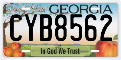 GA license plate CYB8562