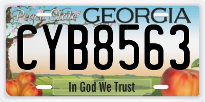 GA license plate CYB8563