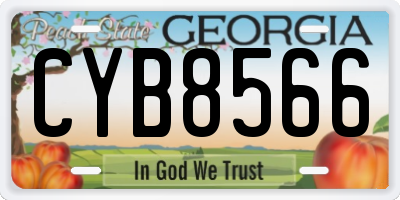 GA license plate CYB8566