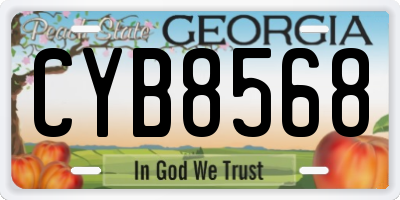 GA license plate CYB8568