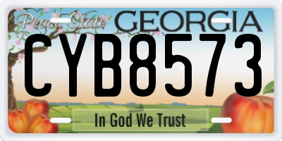 GA license plate CYB8573
