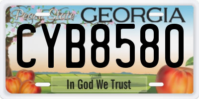GA license plate CYB8580