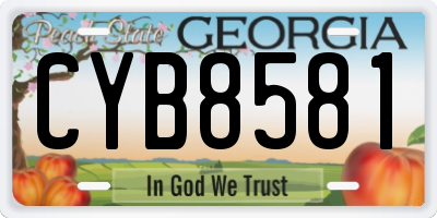 GA license plate CYB8581