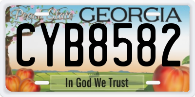 GA license plate CYB8582