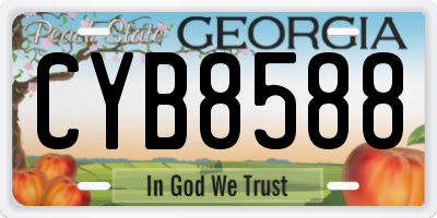 GA license plate CYB8588