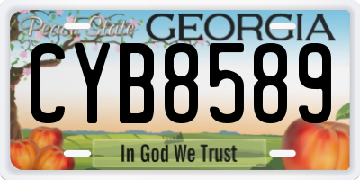 GA license plate CYB8589