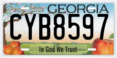 GA license plate CYB8597