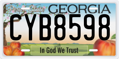 GA license plate CYB8598