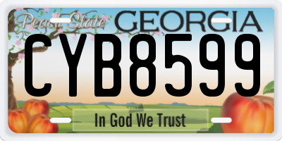 GA license plate CYB8599