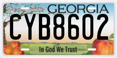 GA license plate CYB8602