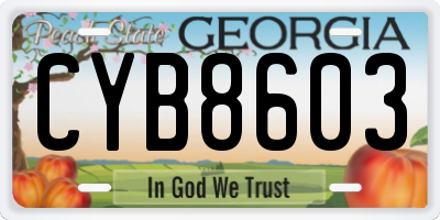 GA license plate CYB8603