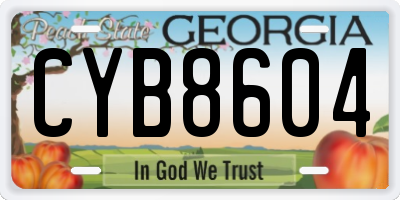 GA license plate CYB8604