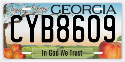 GA license plate CYB8609