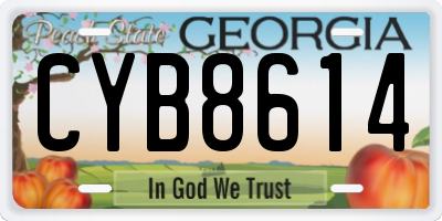 GA license plate CYB8614