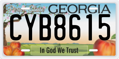 GA license plate CYB8615
