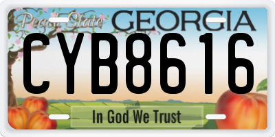 GA license plate CYB8616