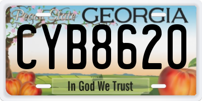 GA license plate CYB8620