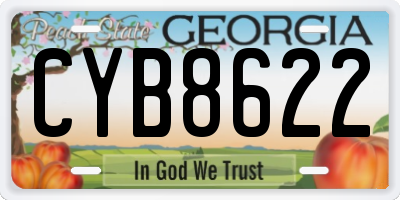 GA license plate CYB8622
