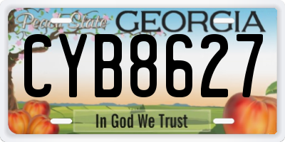 GA license plate CYB8627