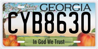 GA license plate CYB8630