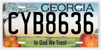 GA license plate CYB8636