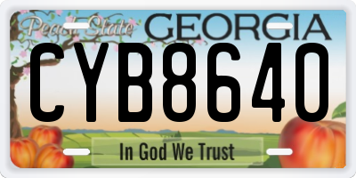 GA license plate CYB8640