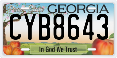 GA license plate CYB8643